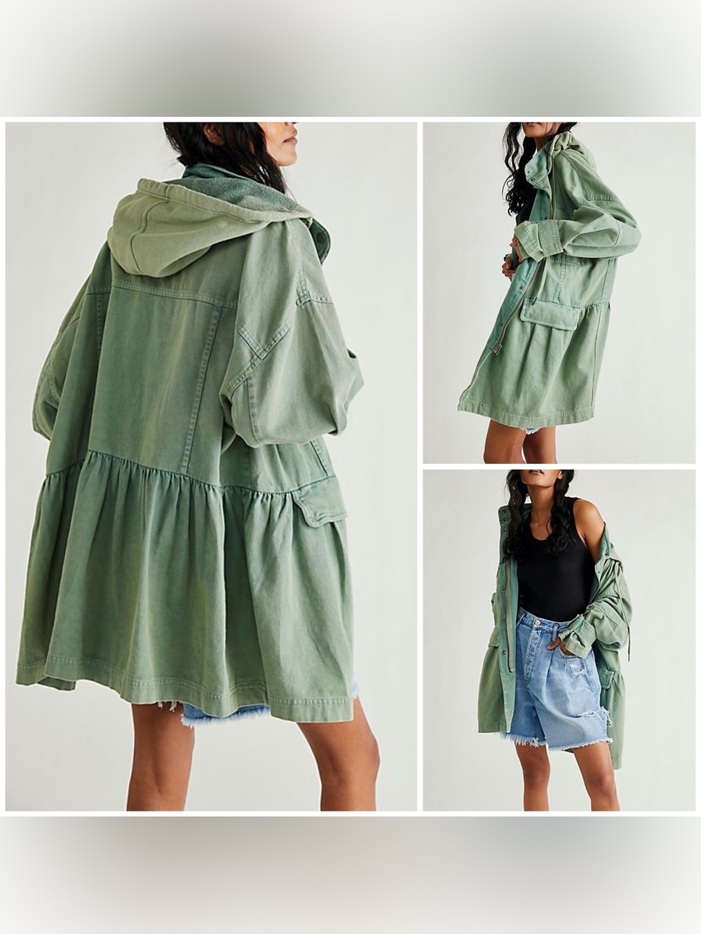 NWOT Free People We the Free Nocturne Parka - green - Large
